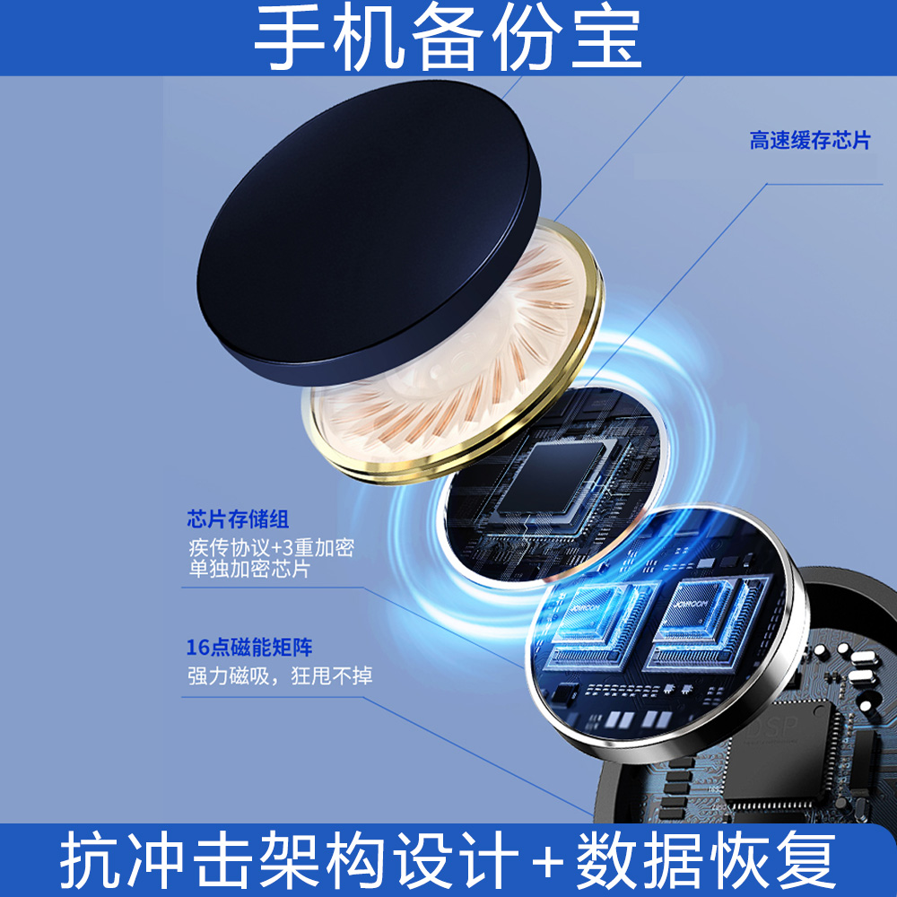 手机备份宝移动磁吸硬盘手机电脑一键备份照片视频平板高速