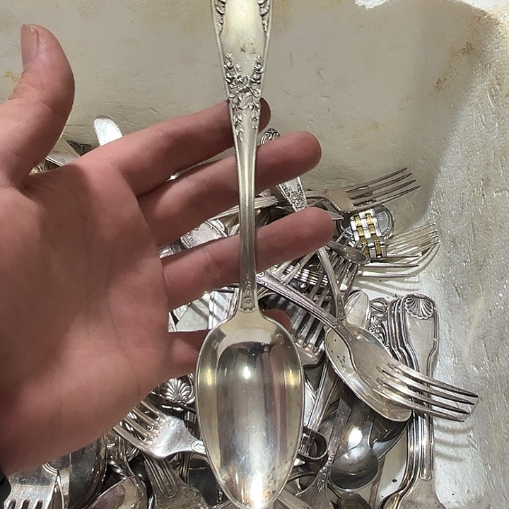 J***子贵金属欧洲中古老物件勺子