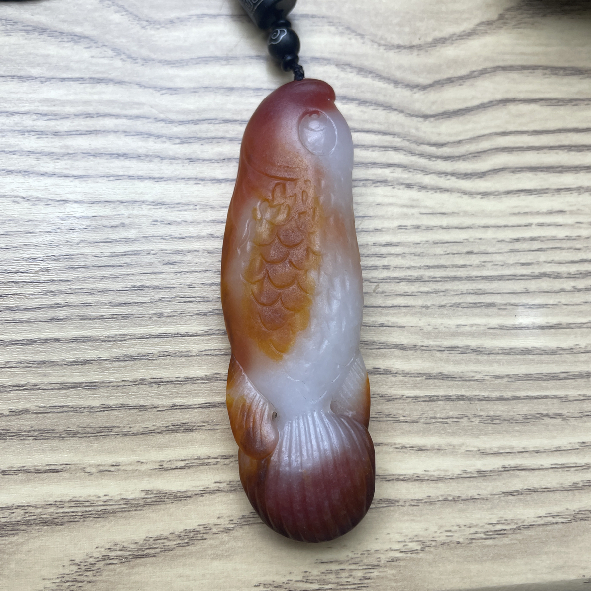 石包沁色鱼手把把玩件D