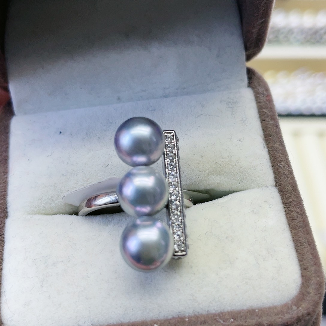 海水珍珠戒指银S925镶嵌