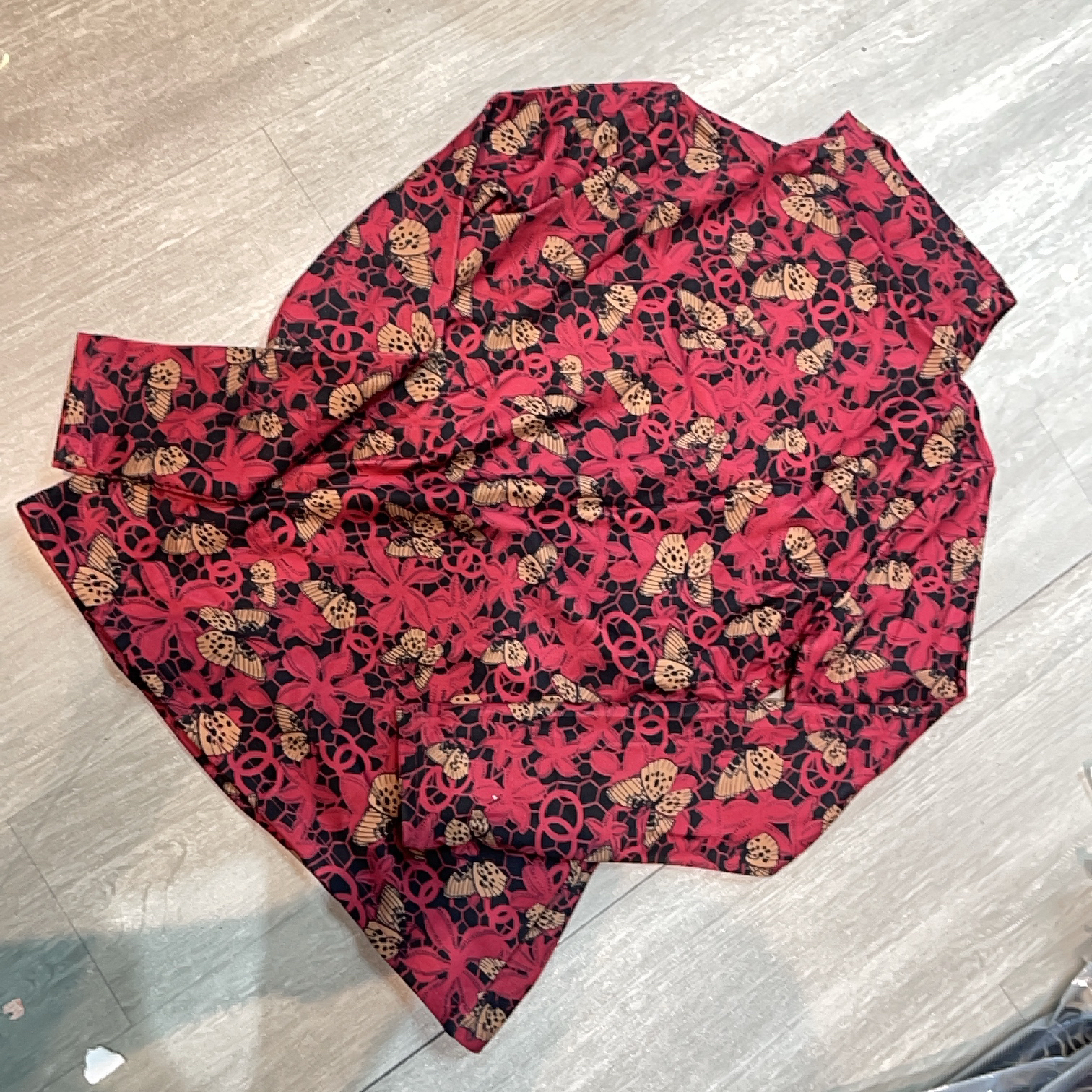 秋冬半高领蝴蝶印花长袖T恤衫-果梓120