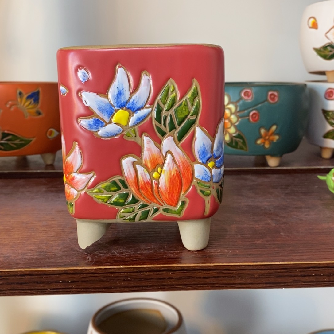 红陶韩式多肉植物花盆