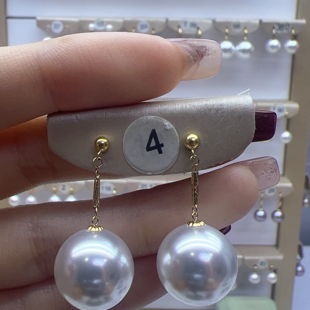 淡水珍珠耳饰18K金镶嵌