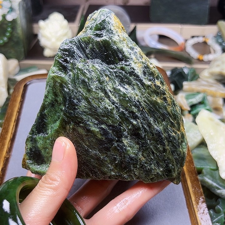 和田玉珠宝半成品未镶嵌南***°