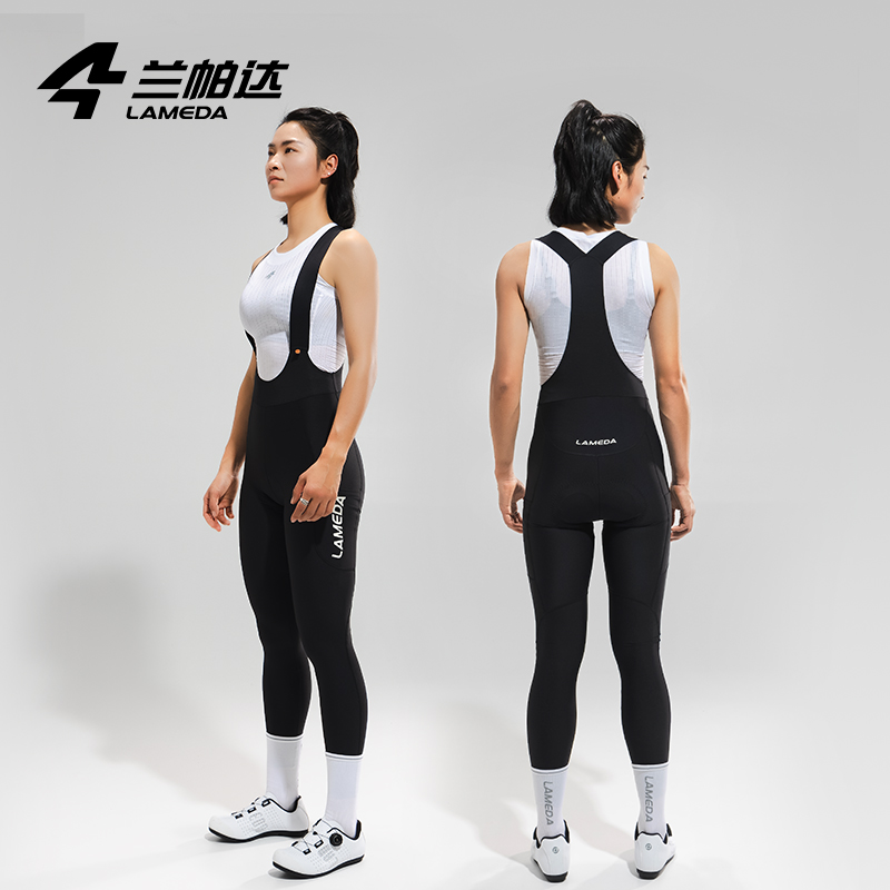 兰帕达2025款春夏女款双箭头运动户外山地公路自行车背带长裤悦动