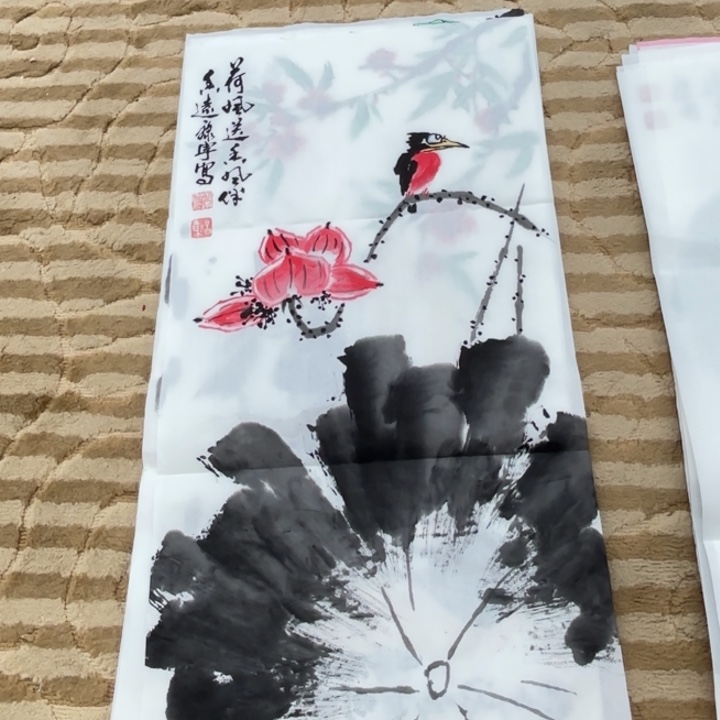 国画花鸟等多种鸟类的栖息