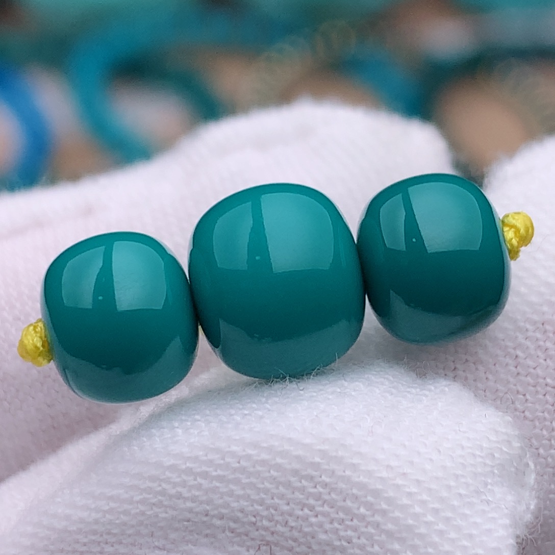 未镶嵌绿松石珠宝奇石7.6mm三件套