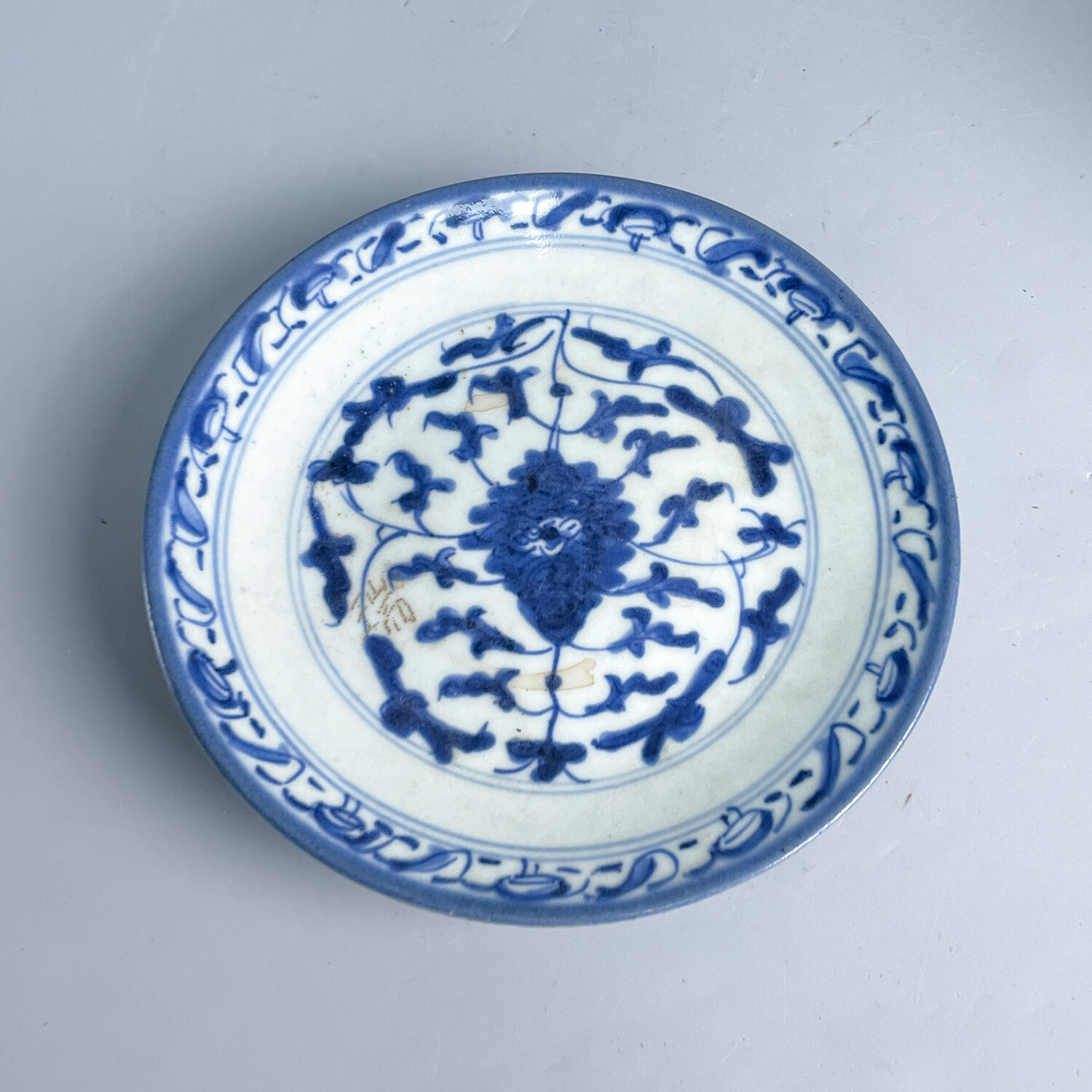 清道光 青花花卉盘7-M25FT00D316