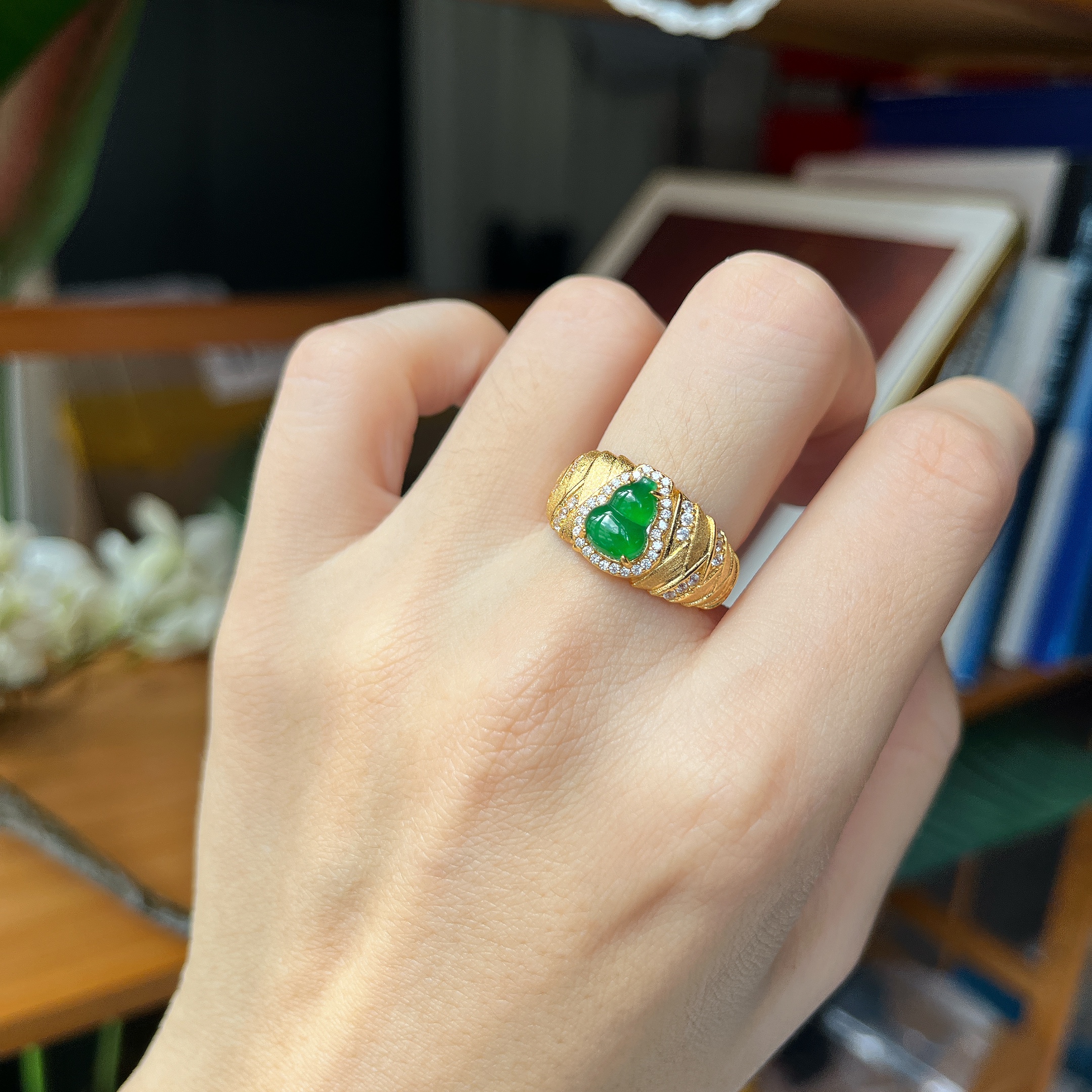 【郭老师】翡翠葫芦活扣戒指