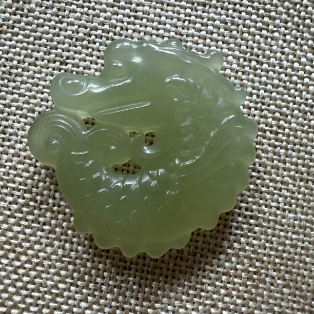 天然和田玉湖水绿鱼化龙吊坠29✖️29