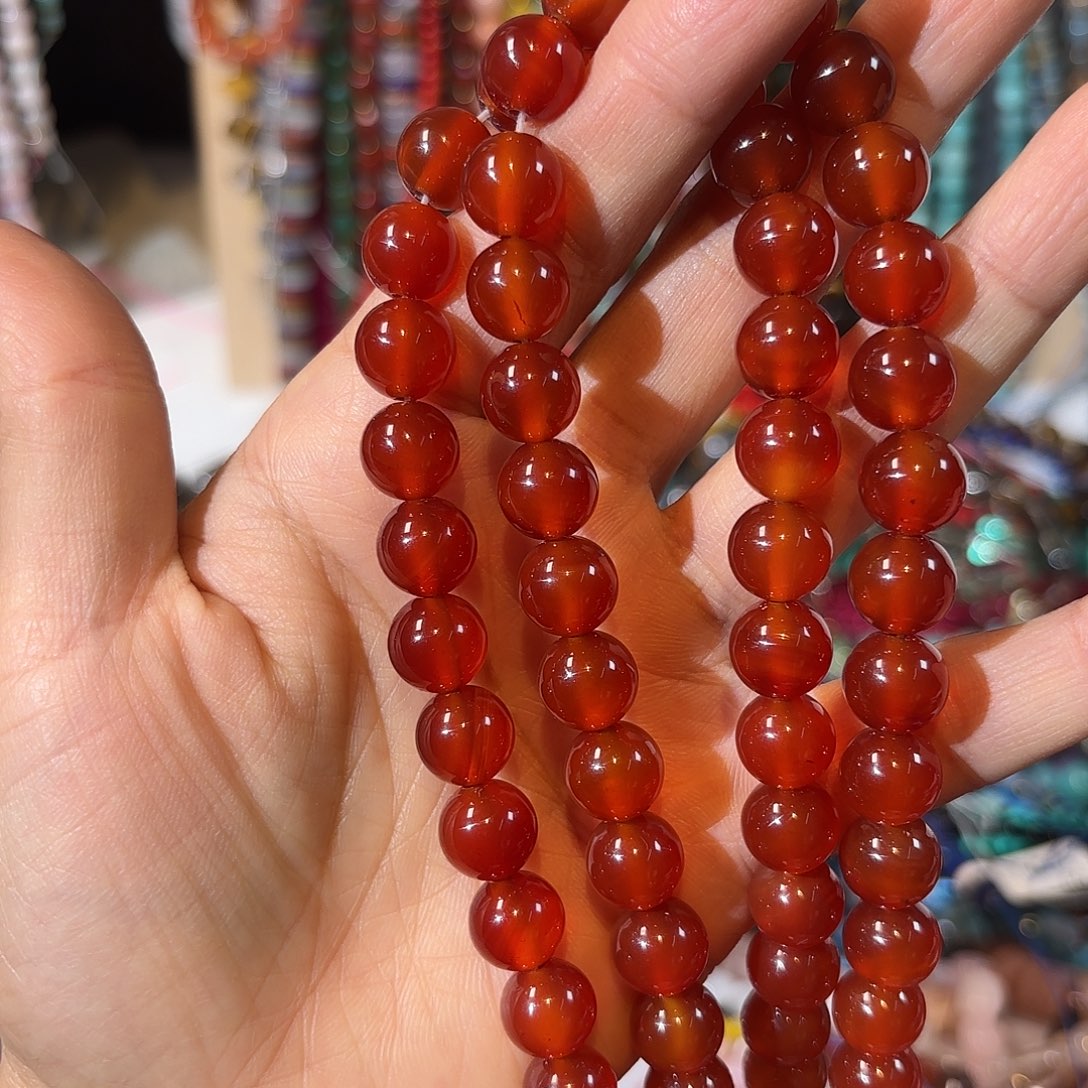 玛瑙/玉髓未镶嵌珠宝半成品红玛瑙卡10一条