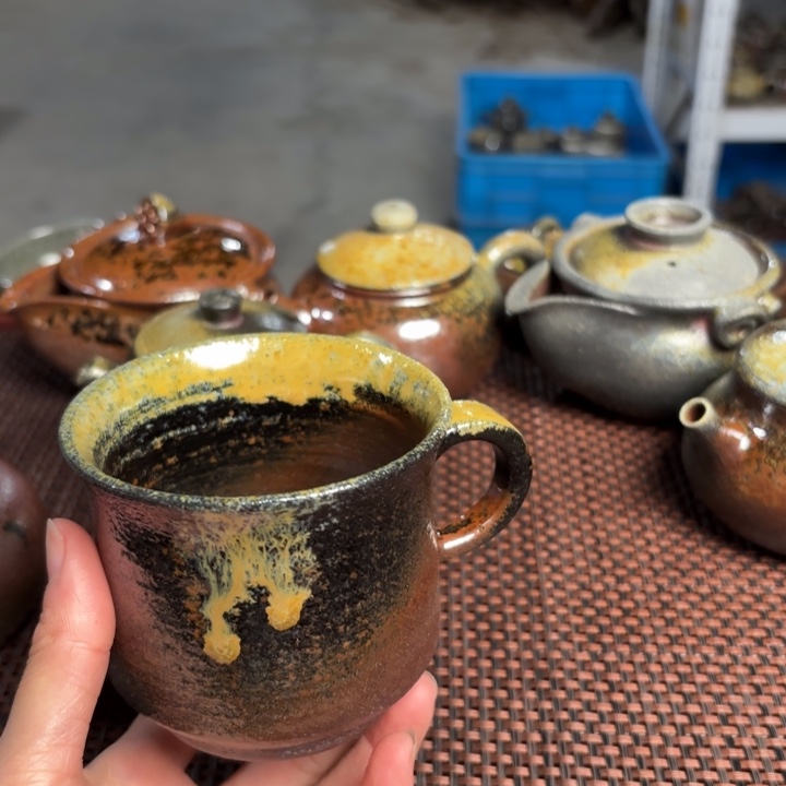 紫砂茶杯养彩马克杯