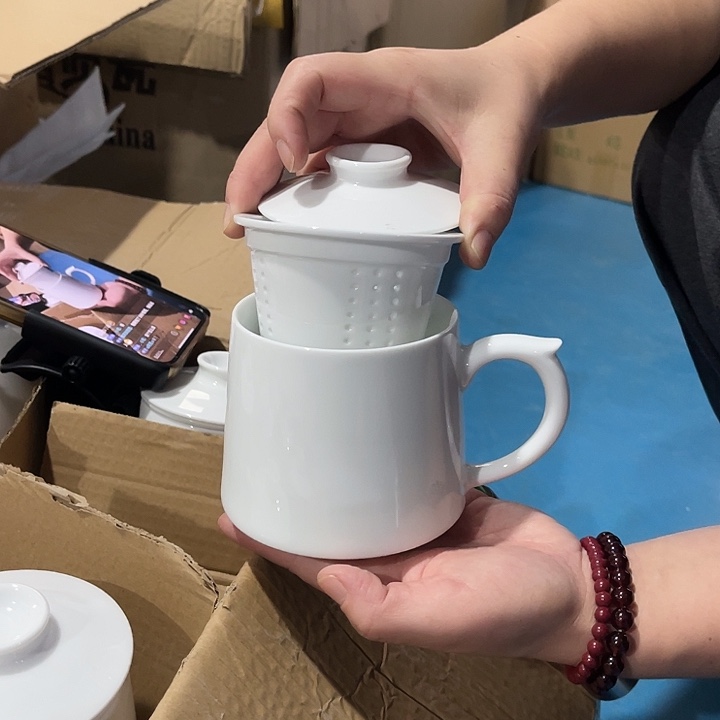 瓷片高白泥办公杯一个，包邮