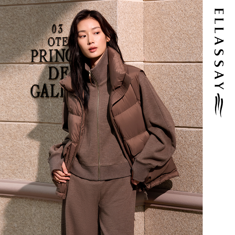 ELLASSAY歌力思2025冬季新款真两件卫衣加女EWW364L02200