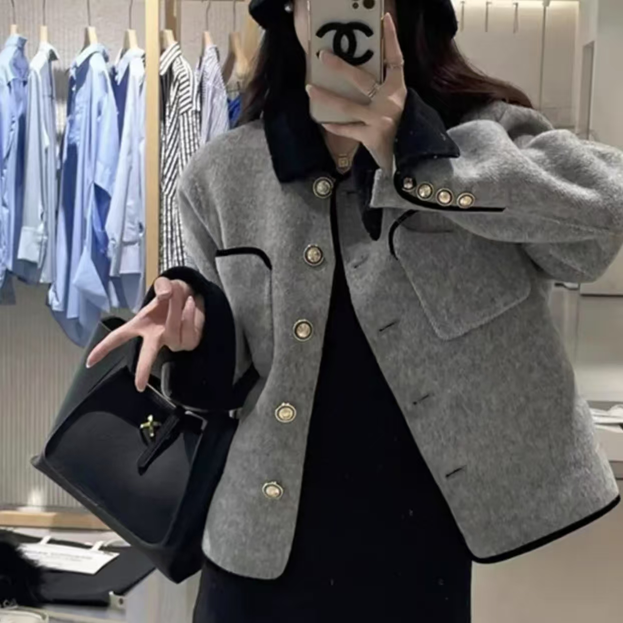 小香风毛呢外套2024秋冬新款韩系短款外套