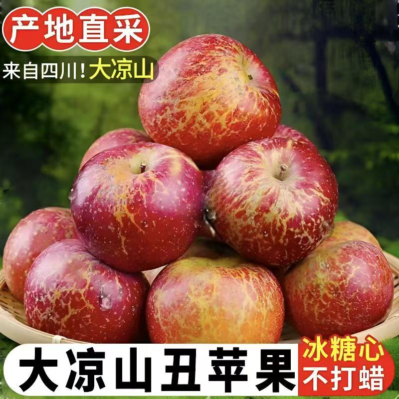 大凉山盐源冰糖心丑苹果现摘脆甜多汁新鲜采摘产地直发5-10斤