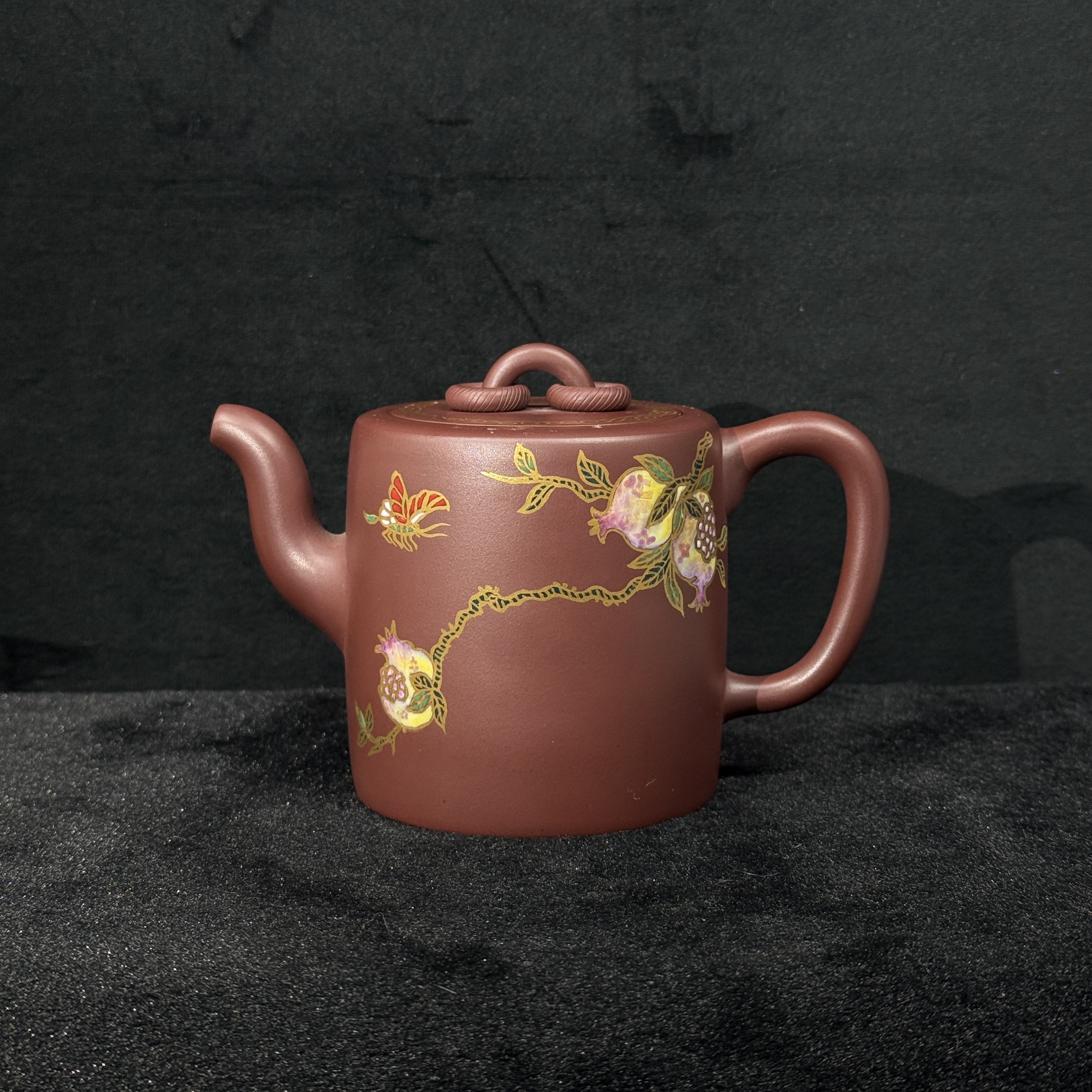 15/H1224048/金国东/紫砂壶双圈/石红描金