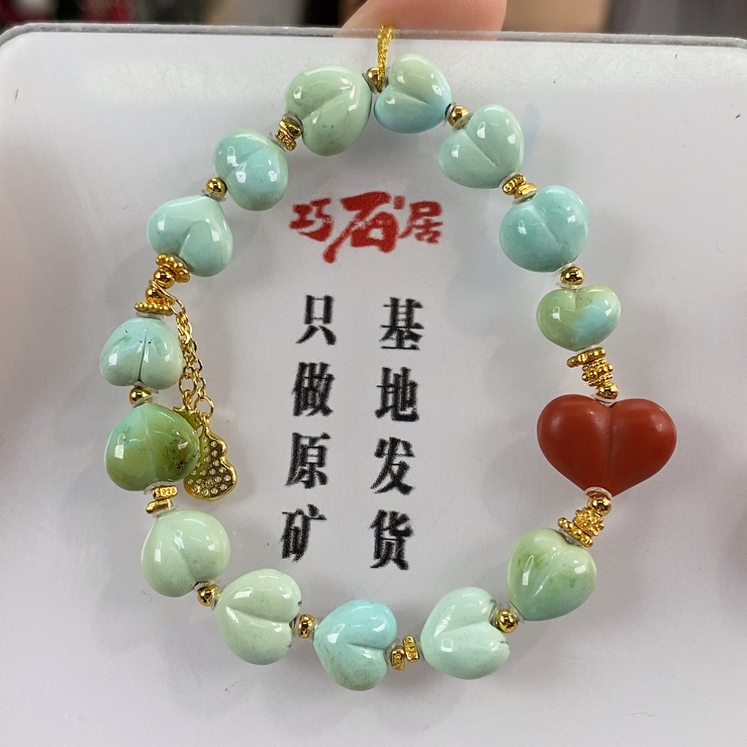 绿松石银S925镀金镶嵌珠宝奇石