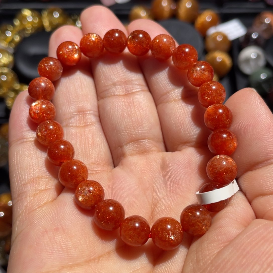 日光石手链未镶嵌金太阳8mm