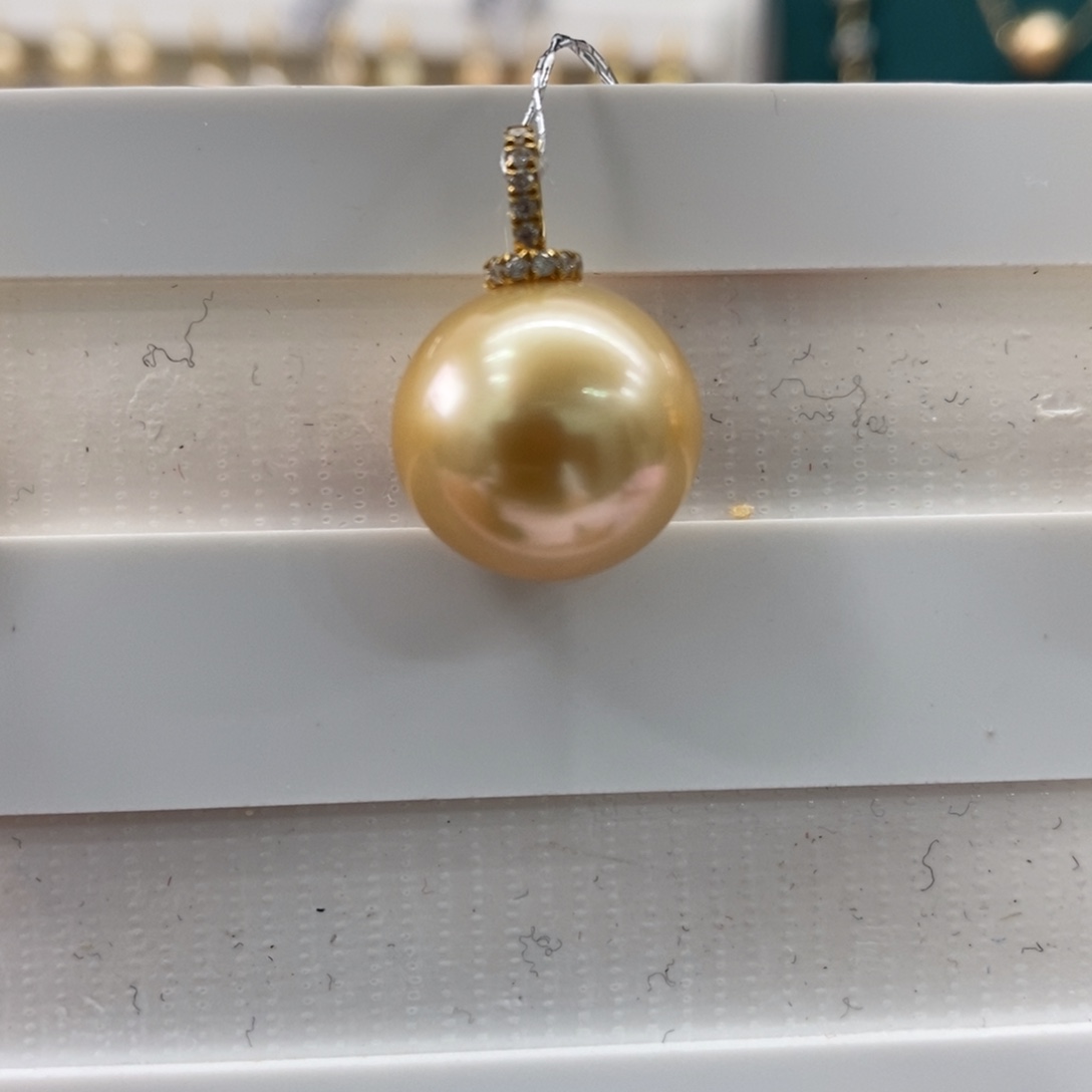 海水珍珠颈饰18K金镶嵌14-15m m