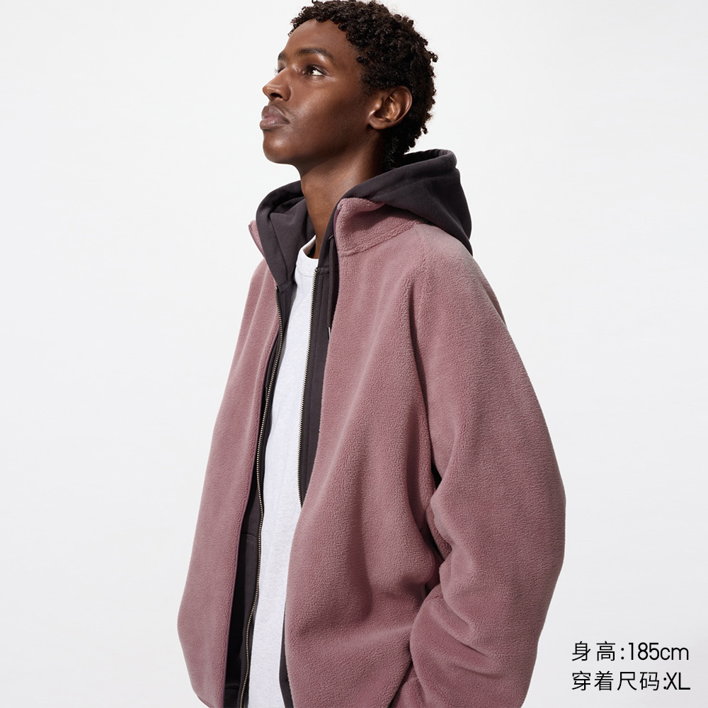 优衣库男装女装摇粒绒拉链茄克/长袖外套廓系夹克479792