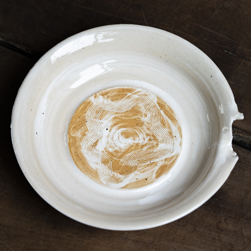 【小田甄陶】三鼎粉引壶承手工家室用仿古创意茶道茶具陶瓷茶道茶器