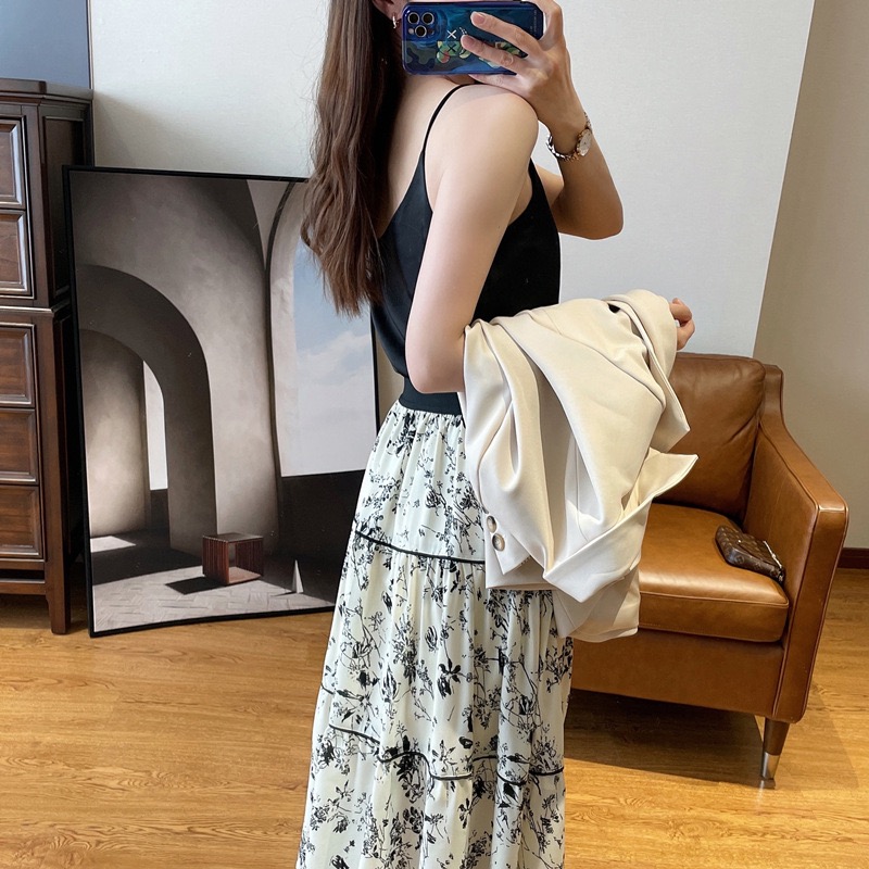嘿嘿直播专用链接备注真丝桑蚕丝连衣裙复古法式宽松衬衣印花