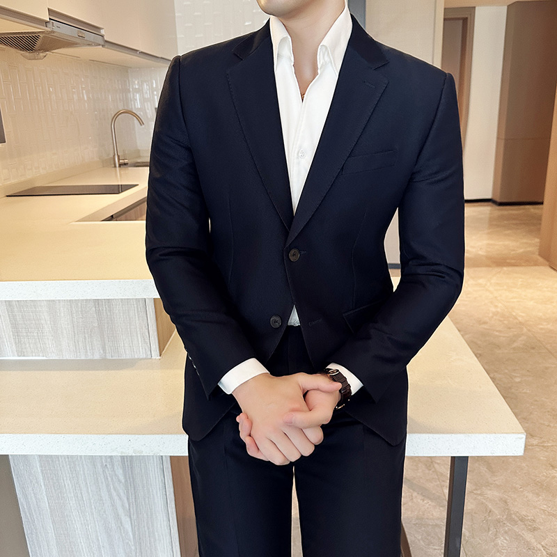 英伦商务职业西装男套装韩版修身时尚休闲西服外套潮新郎结婚礼服
