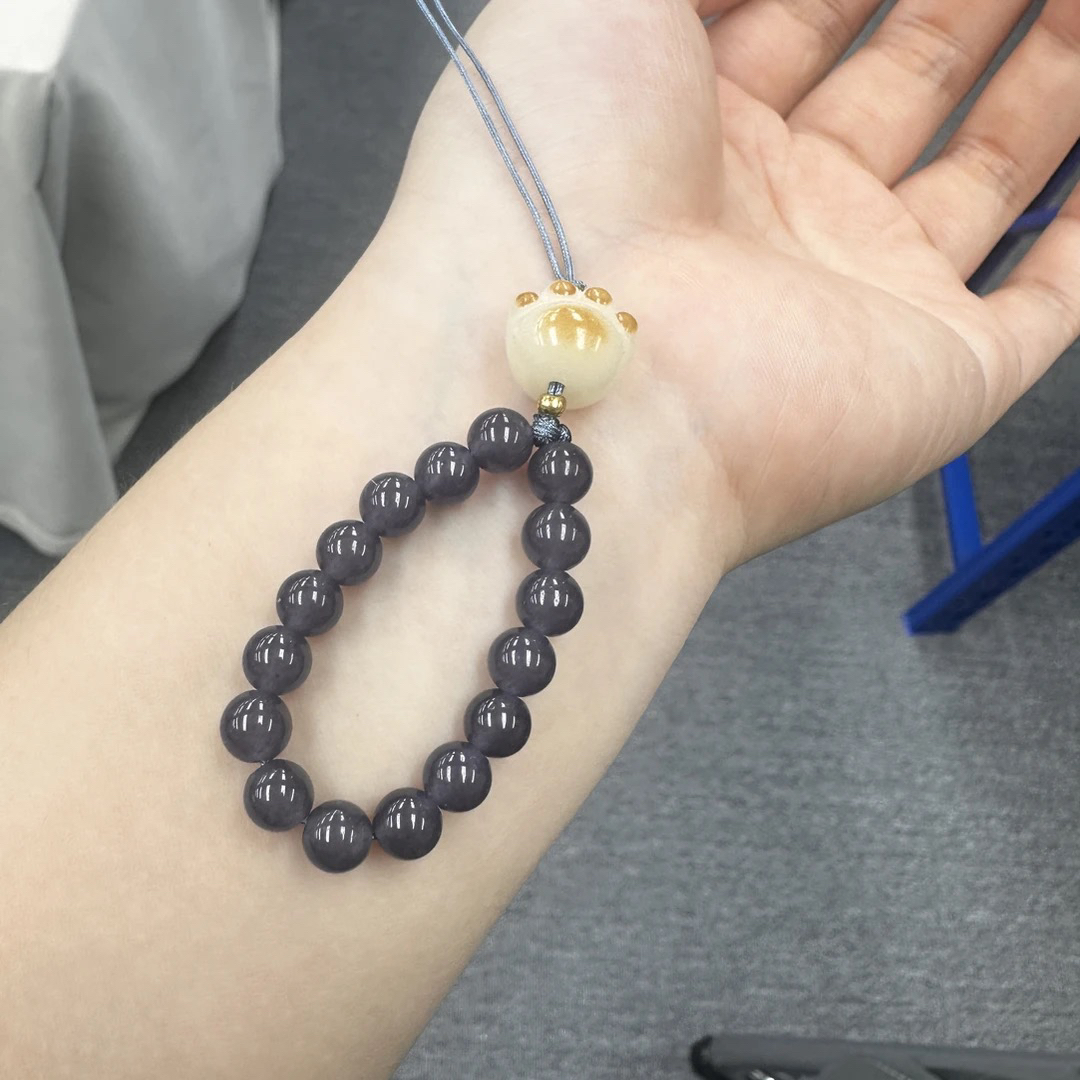 小帅的珠宝仓—福利款烟紫卡6毫米手机挂