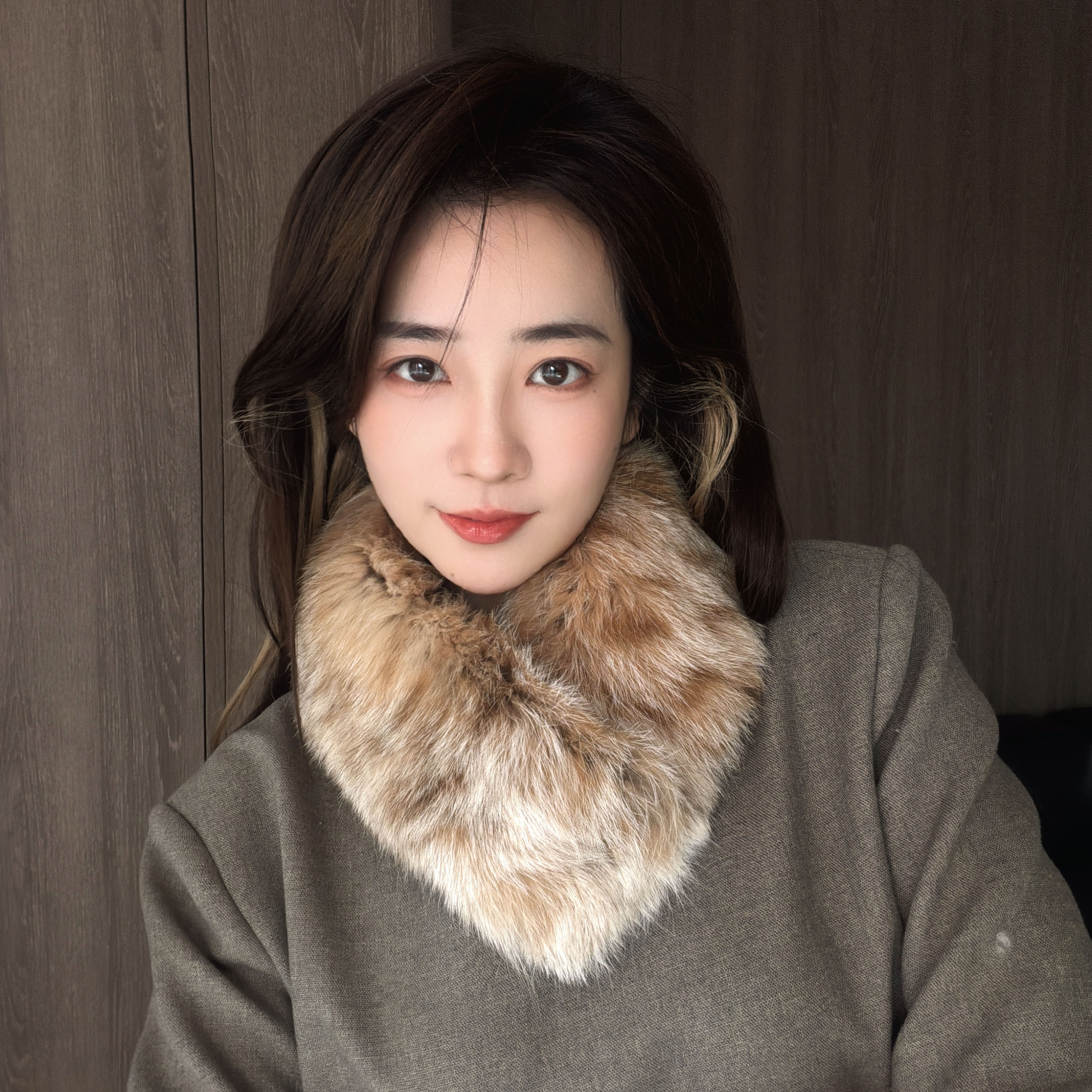 加拿大Lynx围巾真毛领子稀有男女通用围脖