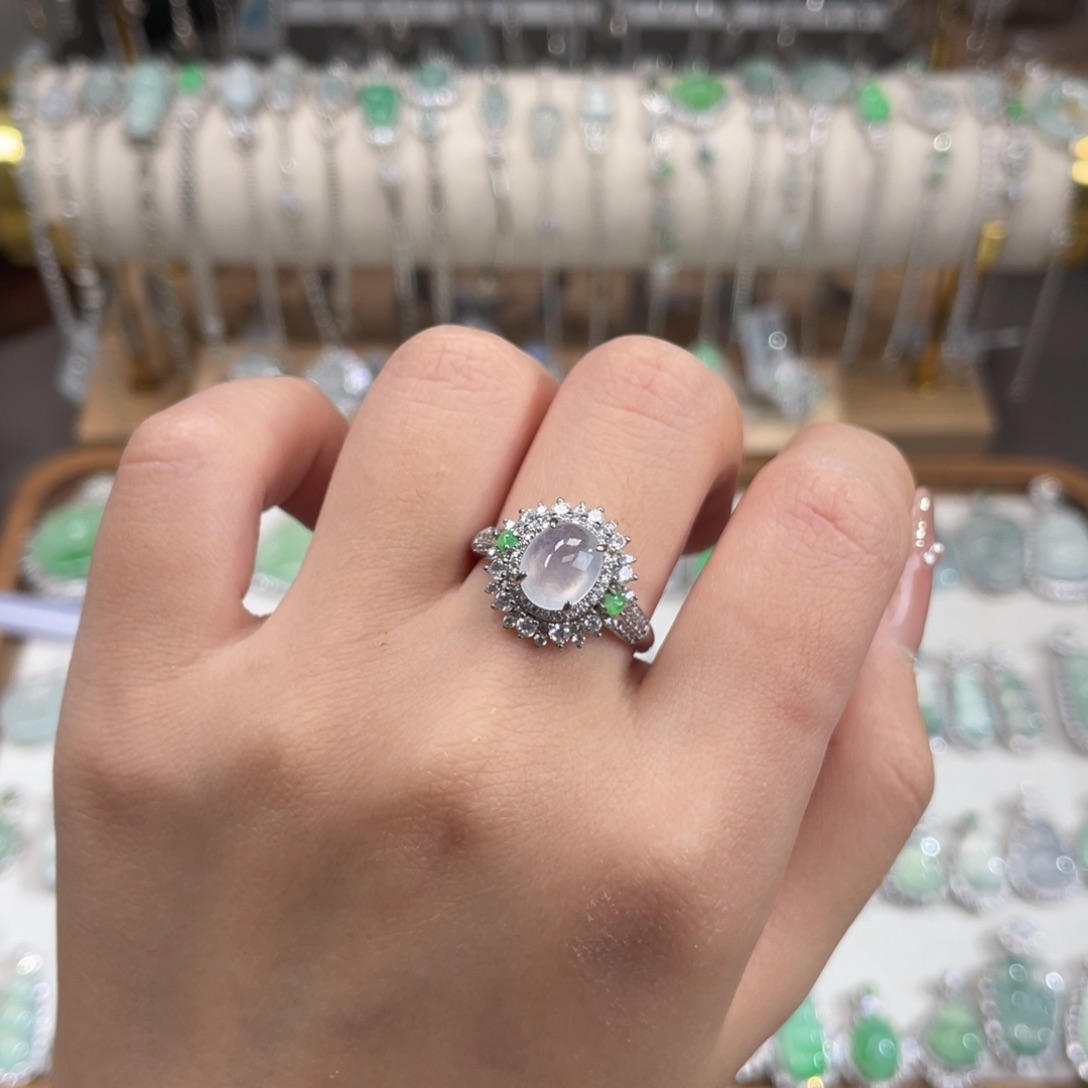 翡翠银S925镶嵌戒指