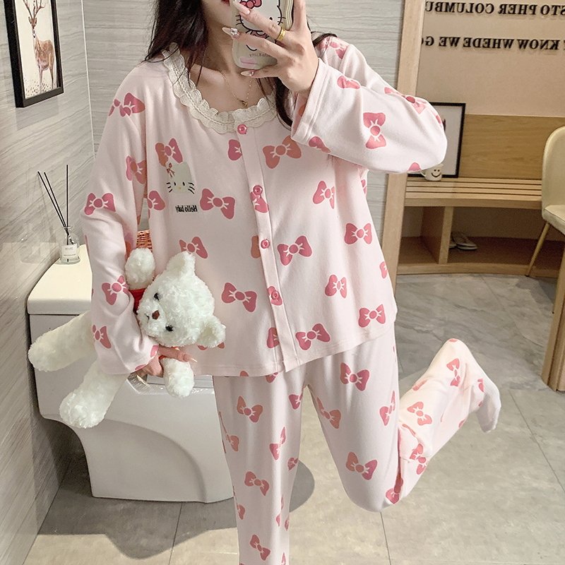 德绒秋冬款睡衣女士甜美开衫韩版冬款保暖可外穿家居服休闲套装