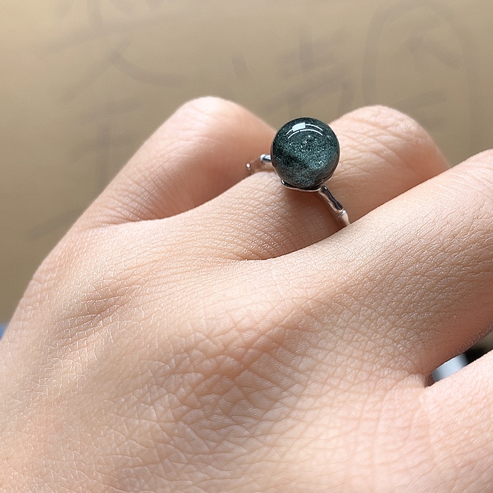 水晶水晶戒指银S925镶嵌