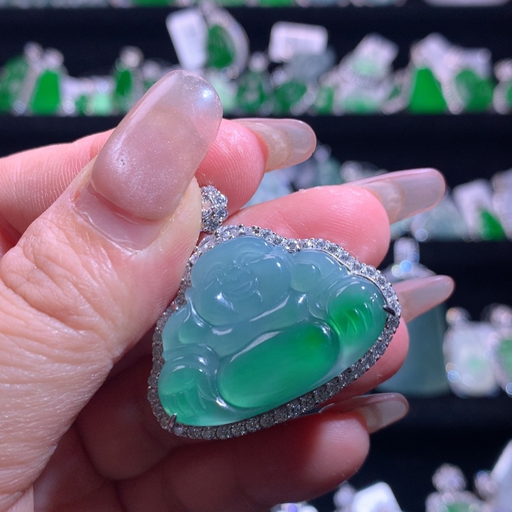 【闪购商品】颈饰银S925镶嵌翡翠天然翡翠