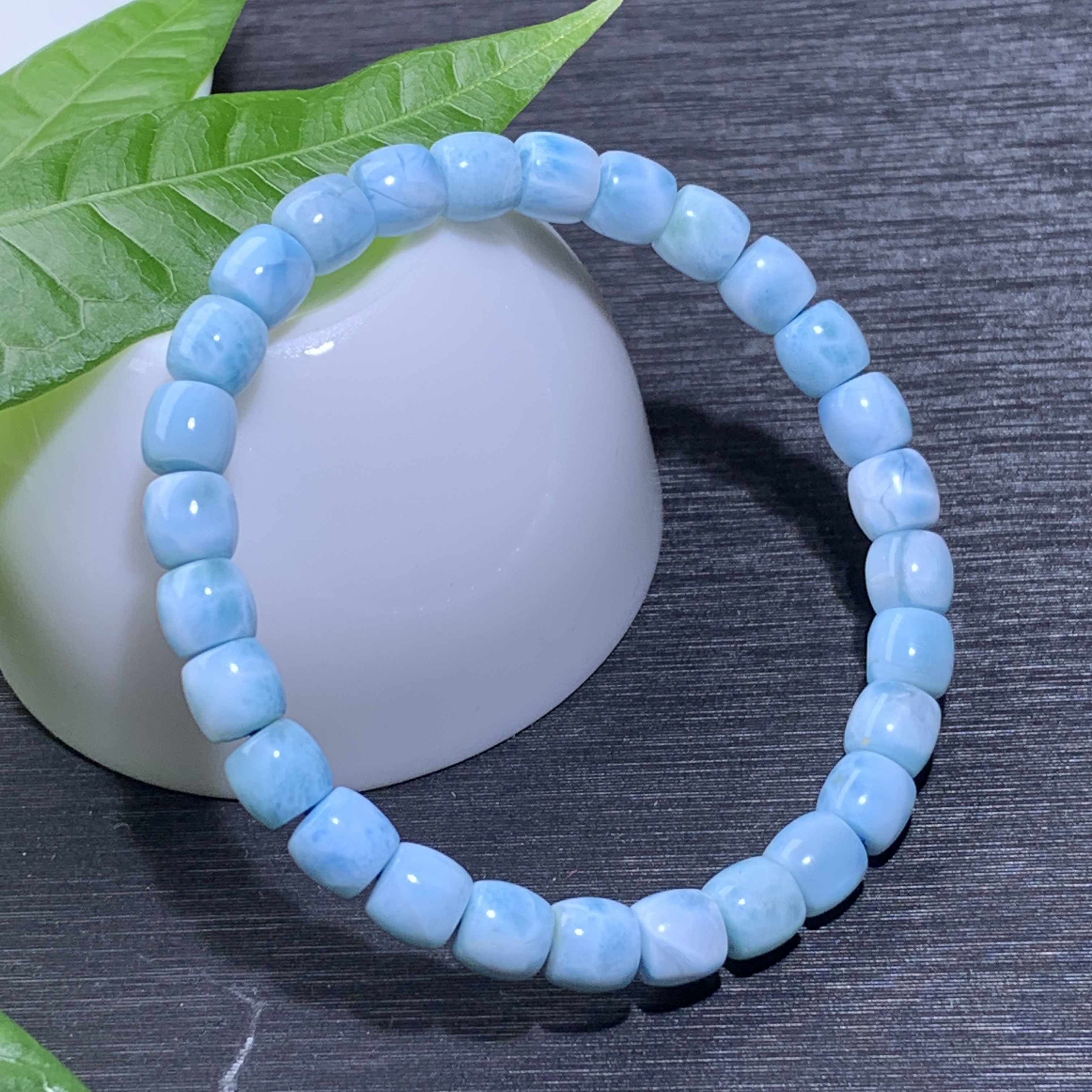 天然海纹石精工直切手串6.5mm治愈系