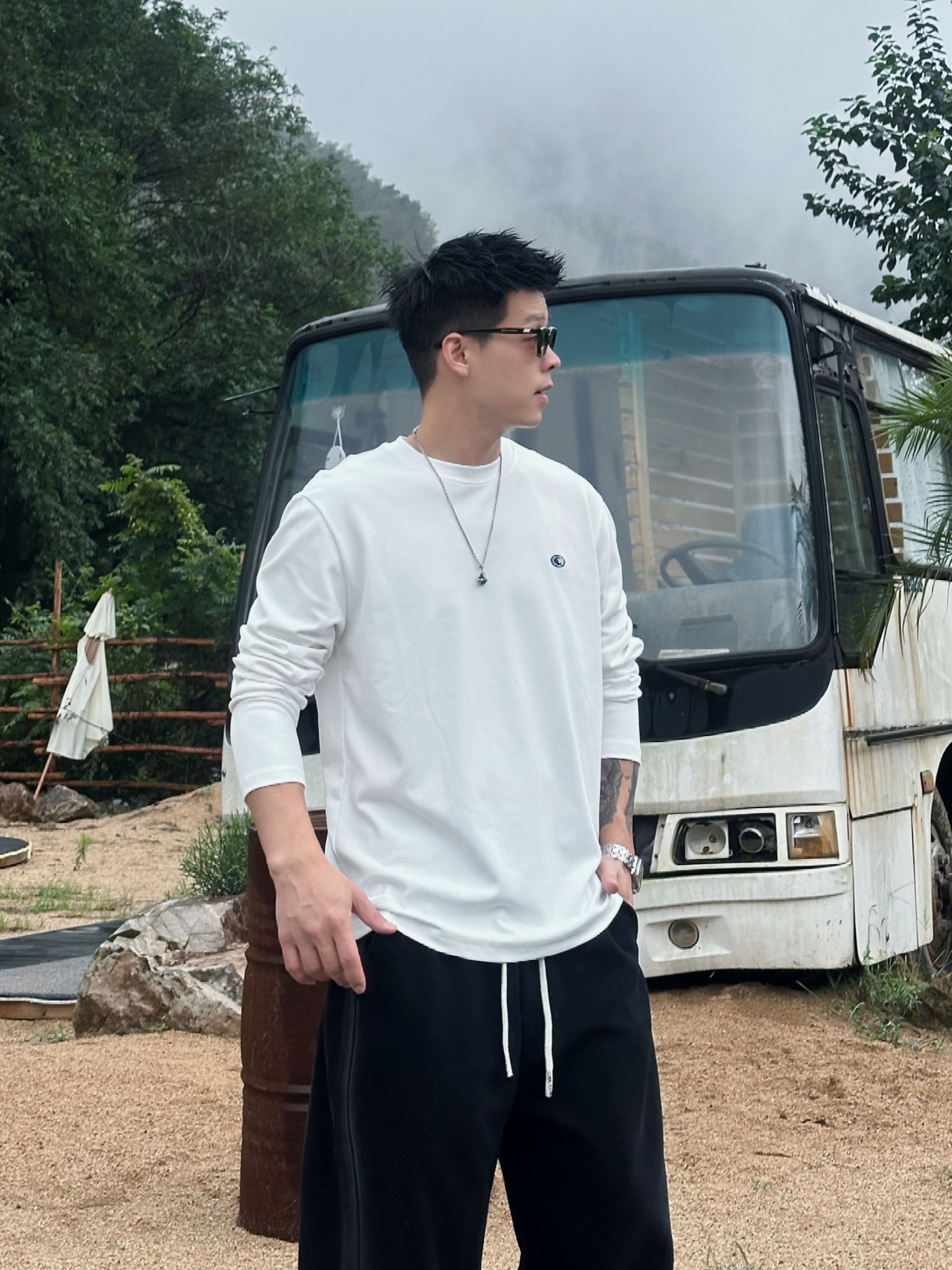 【PZ】25SS纯色百搭休闲长袖T恤打底衫