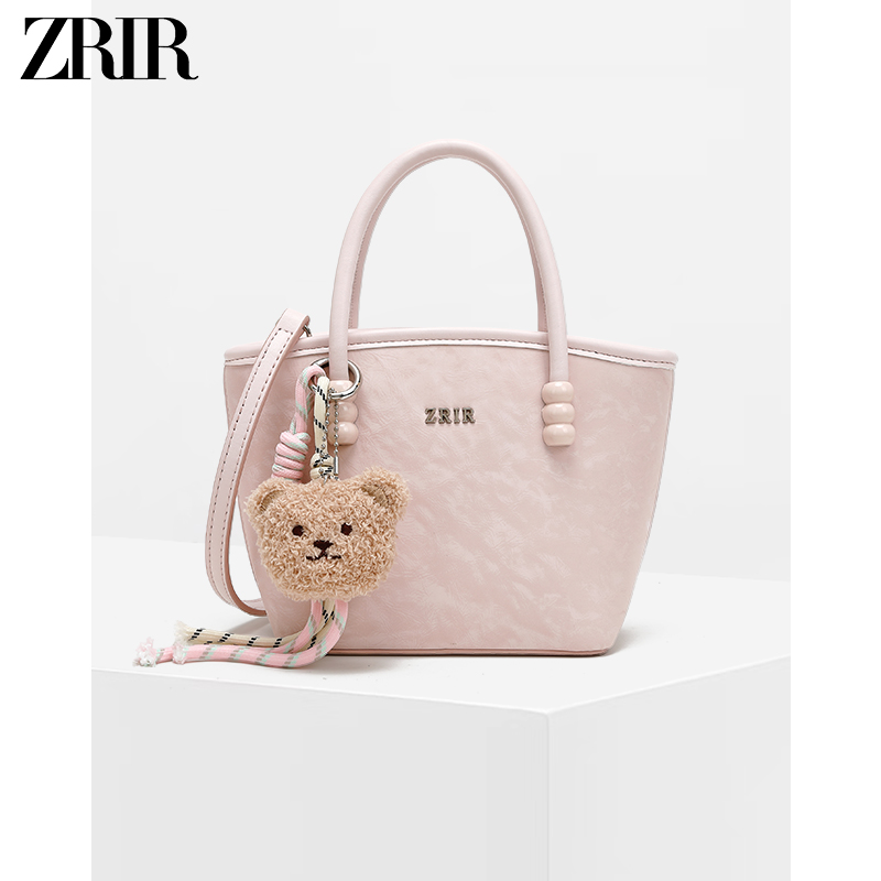 【工厂直销】ZRIR/轻奢百搭时尚菜篮子包包手提斜挎包Z-3077粉