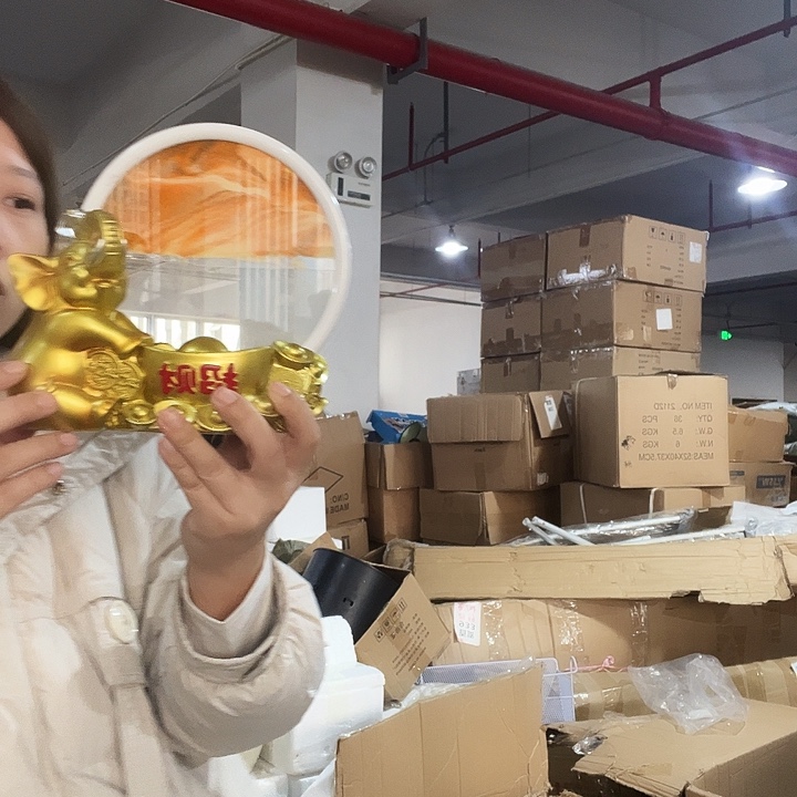 树脂流沙黄色摆件发1