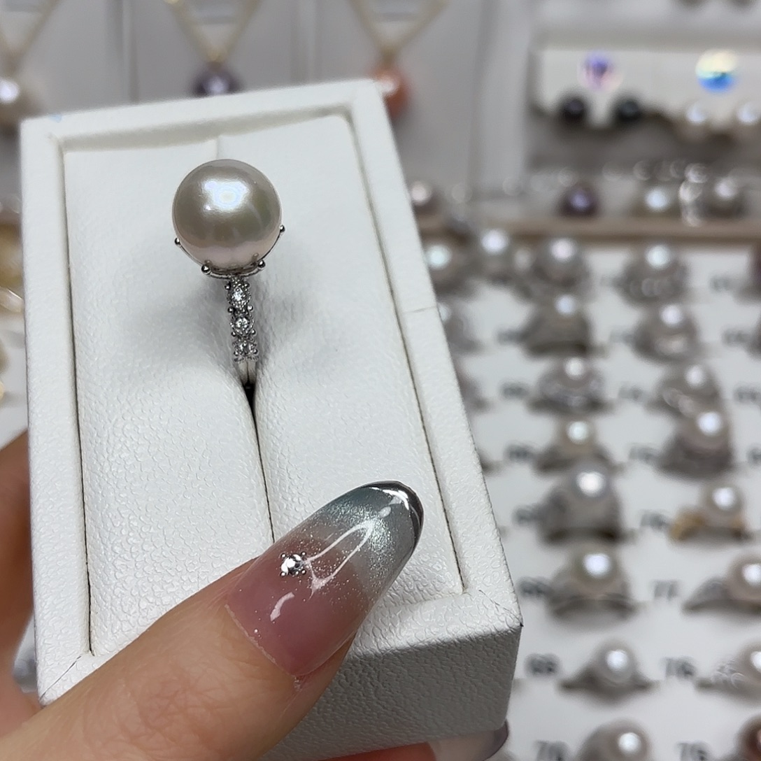可***花淡水珍珠戒指银S925镶嵌