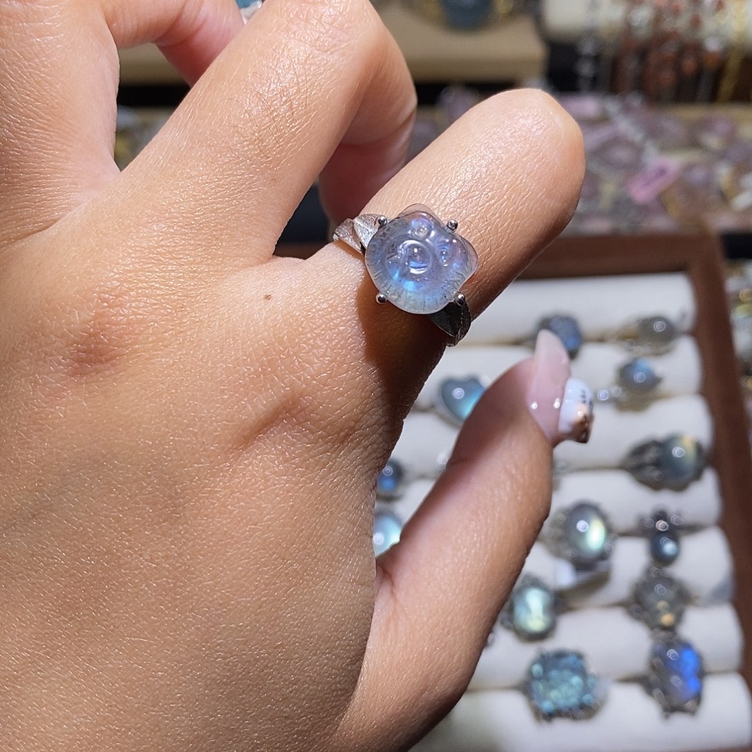 水晶戒指银S925镶嵌