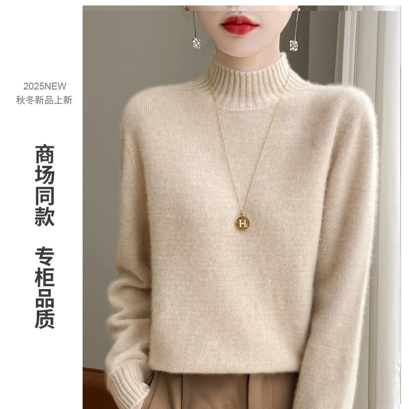 【商场经典新款】一线成衣曾黎同款羊毛半高领长袖针织衫洋气百搭