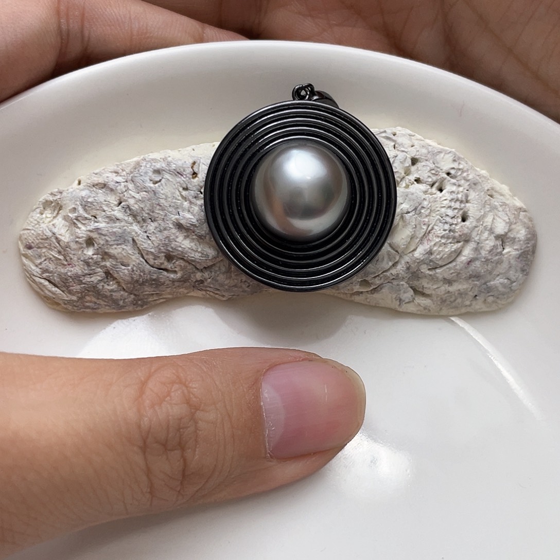 海水珍珠吊坠(不含链)银S925镶嵌乔*