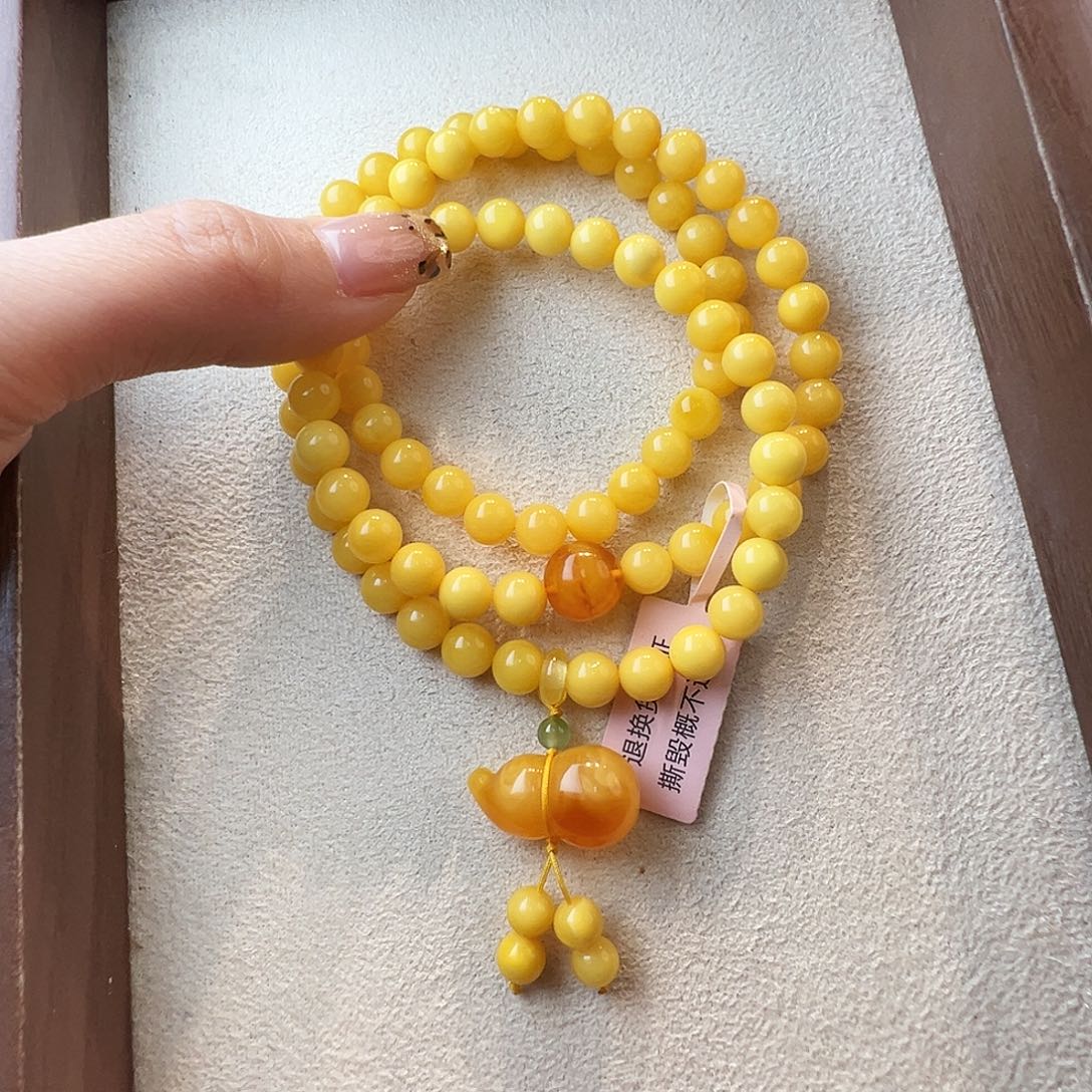 蜜蜡未镶嵌手链蜜蜡6.9mm