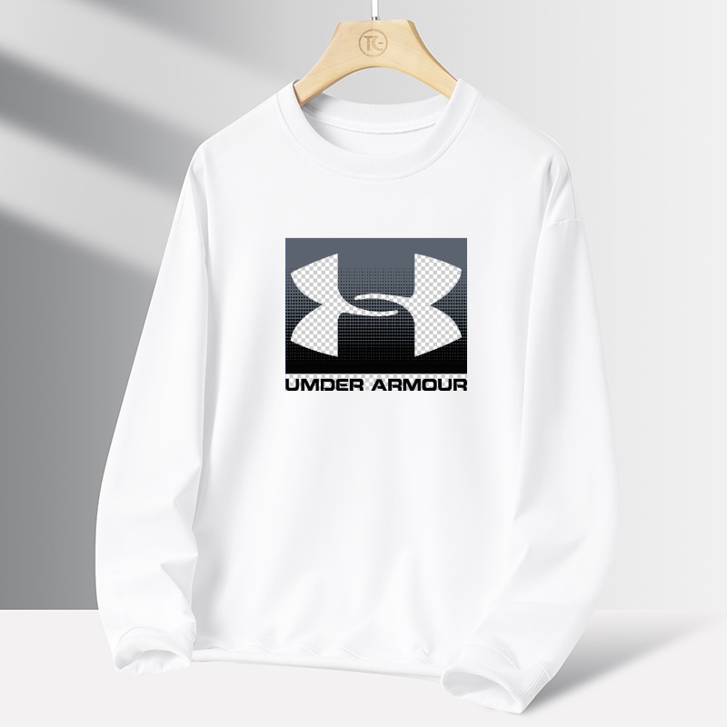 UA男士秋冬印花标准长袖保暖秋冬圆领卫衣套头上宽松加厚百搭休闲