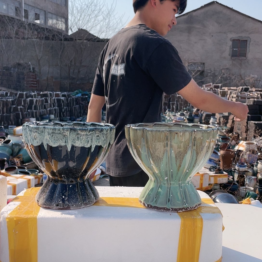 宜兴紫砂粗陶花盆