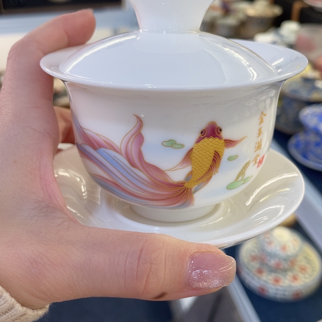 陶景德陶瓷盖碗茶具