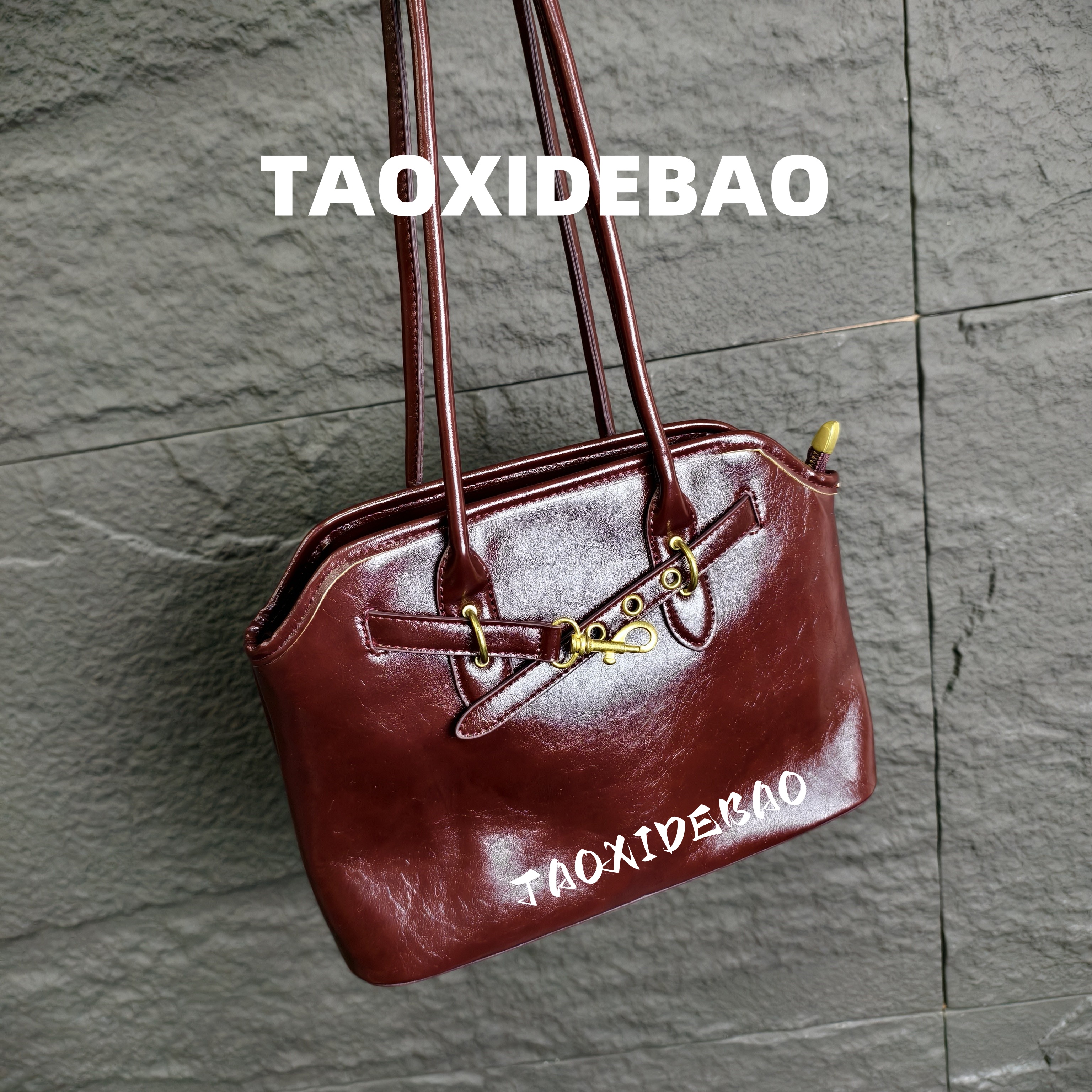 TAOXIDEBAO 9992 紫红色 单肩斜挎包 