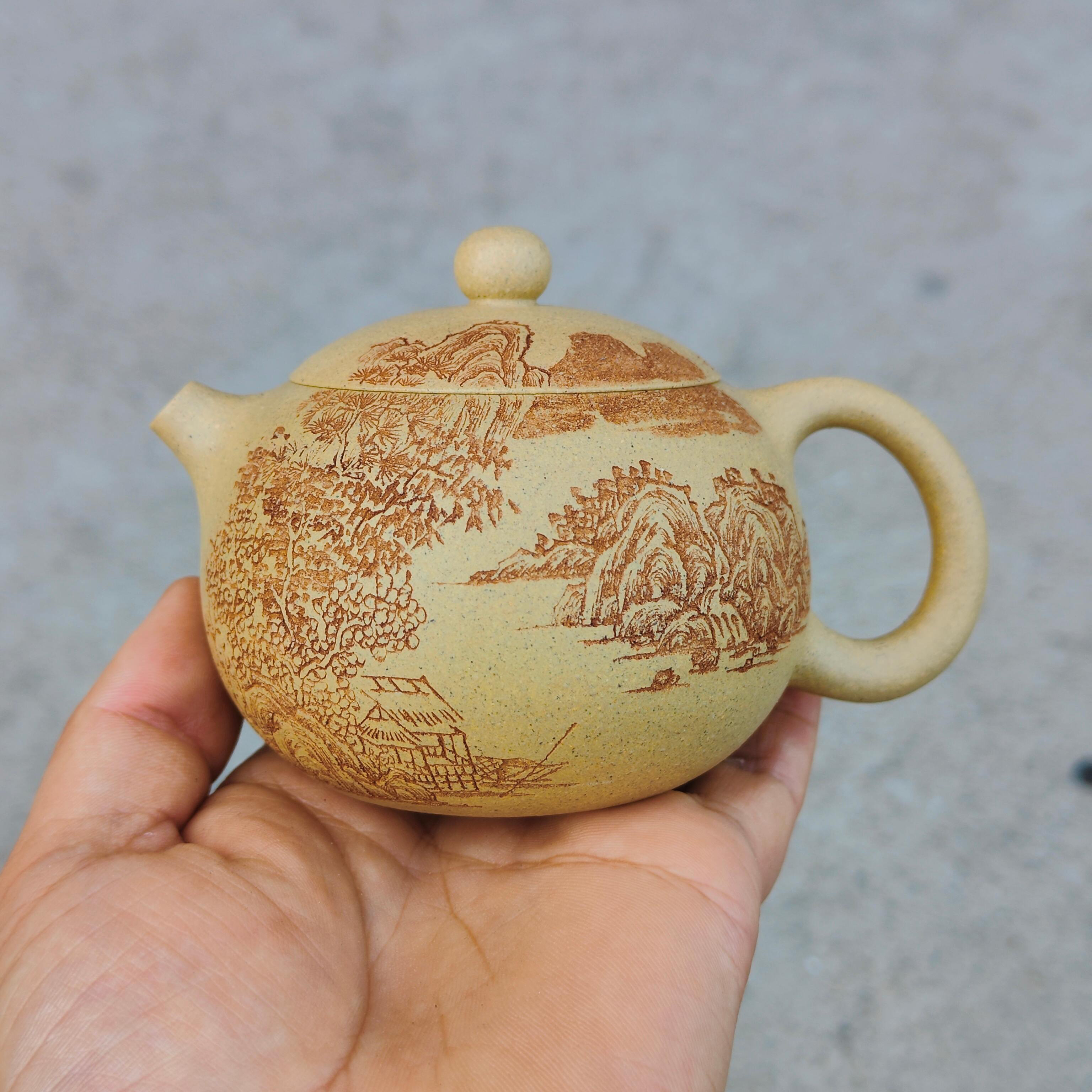 西施原矿段泥200cc杨志琴工艺美术师茶具泡茶壶黄段泥泥壶