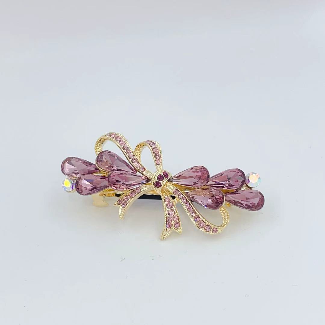 21号泛思6公分水晶蝴蝶结半扎后脑勺气质时尚优雅