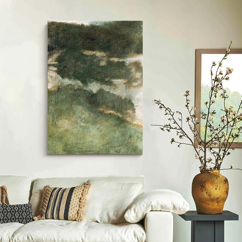 绿野》现代简约法式复古客厅装饰画入户玄关走廊抽象中古艺术挂画